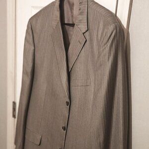 Alfani Men Tan Pinstrpie Suit Jacket Only    46L